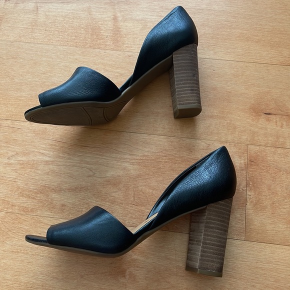 Franco Sarto Emma Leather Open Toe Pumps, 9 - Picture 3 of 6